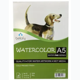 Bellofy 50 Sheet Water Coloring Paper Pad 5.8 x 8.3in - Set of 2