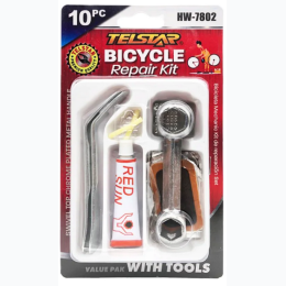 10 Pc Bike Repair Kit w/ Tools