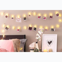 20 LED Battery Operated Photo Clip Fairy String Lights