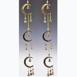 3 Star and Moon Windchime w/ Beads