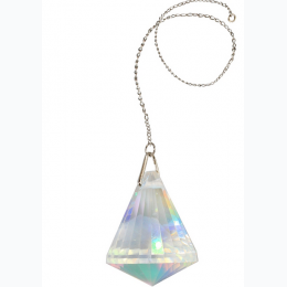Crystal  Multi-Facted Cone Shaped Sun Catcher w/ Chain