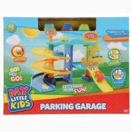 My Little Kids - Parking Garage Play Set, Spiral Ramp, Lift, 3 Cars