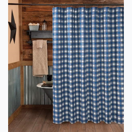 Virah Bella® Collection 13Pc. "Lincoln Plaid Blue" Shower Curtain Set