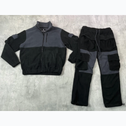 Men's 2 Tone Polar Fleece Set- BLACK- SIZE L