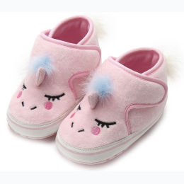 Baby Girl Unicorn Prewalker Shoes in Pink