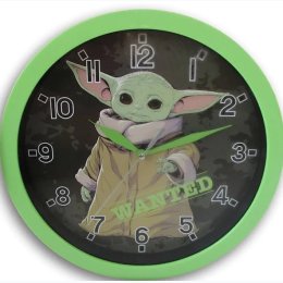 Baby Yoda Wall Clock- 10" - Wanted