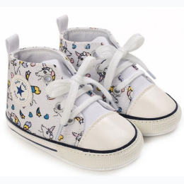 Baby Printed Casual Shoes in White