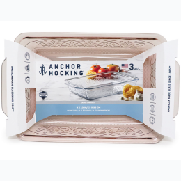 Anchor Hocking - Laurel Rosewater Embossed 3 Quart Bake Dish
