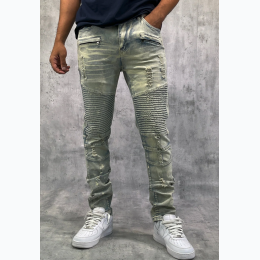 Men's Blind Trust Rip & Repair Moto Jeans - 2 Color Options