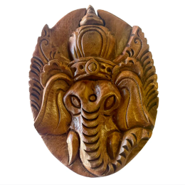 Carved Wooden Ganesh Puzzle Box - 5" x 3.5"