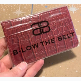 B-low The Belt Los Angeles Faux Croc Card Holder Wallet in Burgundy
