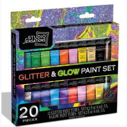 Anker Play - Studio Sensations 20 Piece Glitter & Glow Acrylic Paint Set