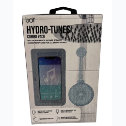 iJoy Hydro Tunes Bluetooth Shower Speaker & Waterproof Shower Phone Case Set in Light Blue