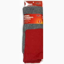 Men's Cotton Thermal Socks 3 Pack - Colors Vary