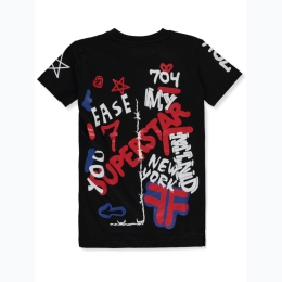 Boy's Superstar Grafitti T-Shirt in Black