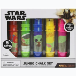 Star Wars Mandalorian Baby Yoda 5 Piece Jumbo Chalk Sticks with Holders
