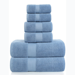 6 Piece Towel Set for Bathroom - in Blue