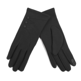 Women's 3 Button Accent Fleece Lined Touch Screen Gloves - 3 Colors