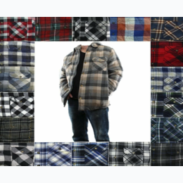 Men's Fleece Lined Button Up Flannel Shirt - Colors, Styles, and Patterns Vary - Runs Small