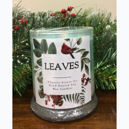 Holiday Hand Poured Soy Jar Candle - Leaves