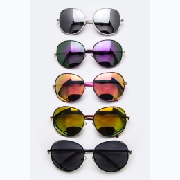 Women's Classic Colored Lens & Frame Mirrored Sunglasses - 5 Color Options