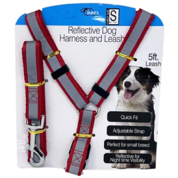 Reflective Dog Harness and Lead - Colors Vary