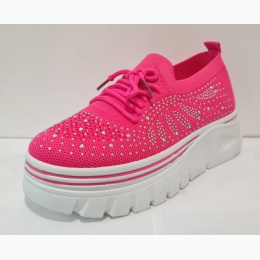 Women's Rhinestone Embellished Platform Sneakers - 2 Color Options