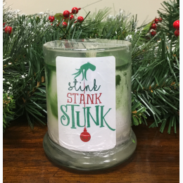 Holiday Hand Poured Soy Jar Designer Candles - Stink Stank Stunk
