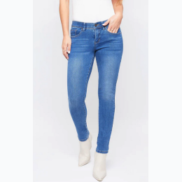Missy's Basic Skinny Jean With Elastic Waistband in Medium Wash