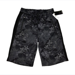 Men's Tropical Print Fleece Short In Back/Grey- SIZES S & M
