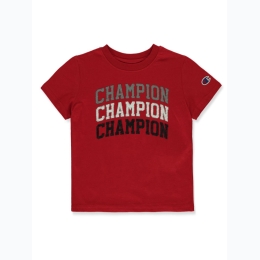 Boy's Triple Arch Logo CHAMPION T-Shirt in Red
