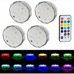 EFX 4pk Waterproof, Submersible Battery Operated LED Lights w/ Remote