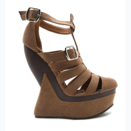Women's Trendy Strappy Wedge Sandal in Taupe