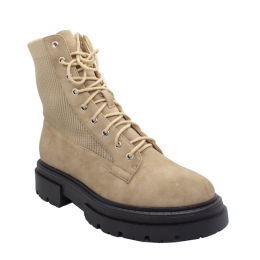 Women's A-Rider Lug Sole Lace-Up Hiking Military Style Boots in Khaki