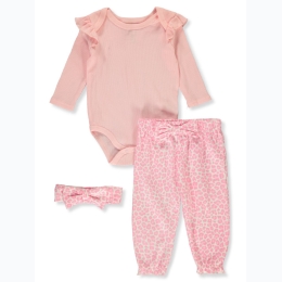 Newborn Girl 3pc Pink Leopard Layette Set by Little Joy