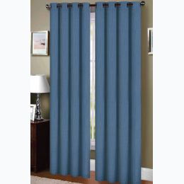 Linen Lined And Interlined Grommet Top Window Curtain Panel - Aqua - 1 Panel