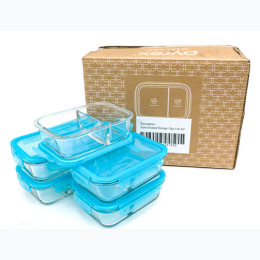 Pyrex 10 Piece 3.4 Cup Divided Food Storage Container Set - Lid Colors May Vary