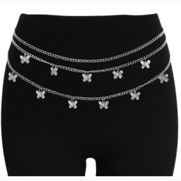 Women's 3 Layered Butterfly Chain Belt - 2 Color Options