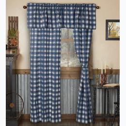 Virah Bella® Officially Licensed 5 Piece Curtain Set - Lincoln Plaid Blue