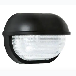CODE 35-Watt Black Dusk-to-Dawn Outdoor Integrated LED Oval Wall Pack Light