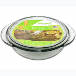 2 Qt Clear Casserole Dish with Glass Lid