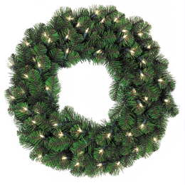 24″ Pine Wreath, Clear