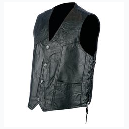 Rocky Ranch Hides™ Rock Design Genuine Hog Leather Biker Vest