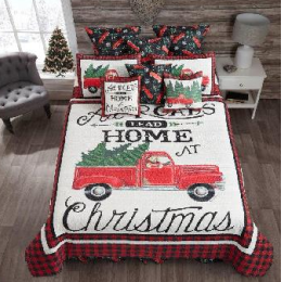 Virah Bella® Collection  "All Roads Lead Home at Christmas" Quilt Set - Full/Queen Size