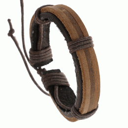 Unisex Vintage PU Leather Braided Bracelet in Brown