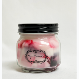 Coyer Mason Jar Swirled Soy Candle - Raspberry Coconut Sorbet - 8 oz