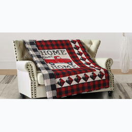 Red Truck Home Sweet Home - Quilted Throw