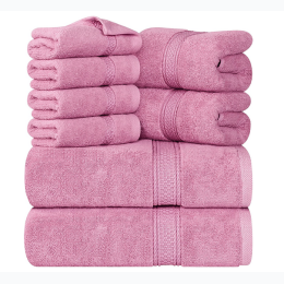 Utopia 600 GSM 8pc Luxury Towel Set - Pink