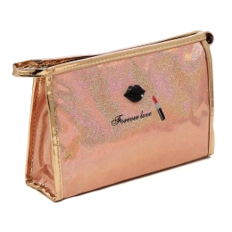 Metallic Shimmer Forever Love Cosmetic Pouch - 4 Available Colors