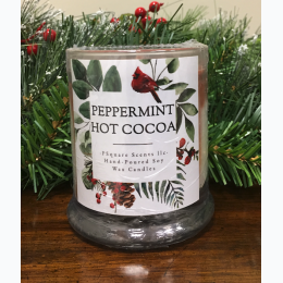 Holiday Hand Poured Soy Jar Candle - Peppermint Hot Cocoa
